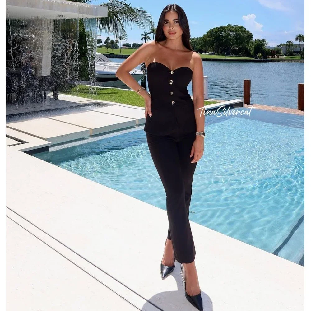 BLOGGER'S FAVE! Zara Strapless Jumpsuit Black NWT